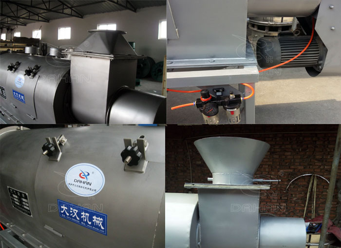 氣旋篩：電機(jī)，進(jìn)料口，氣壓裝置等特寫圖片