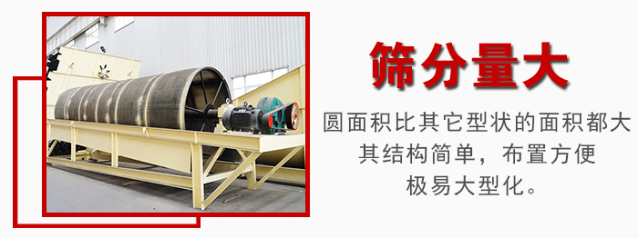 滾筒篩篩分產(chǎn)量大,產(chǎn)量可達200噸/時